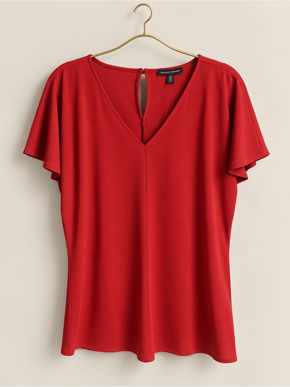 Universal Standard Lansbury Crepe Jersey Blouse Red XS 10–12 NWT